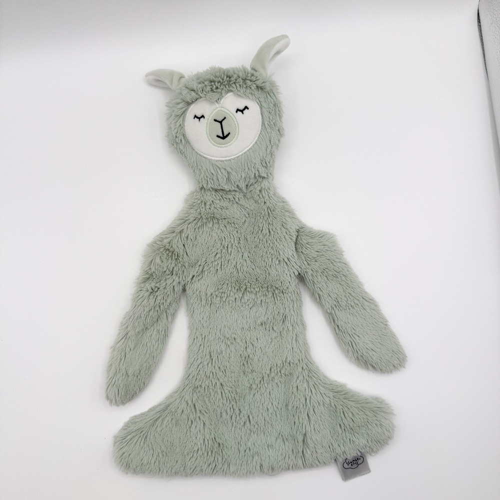 Slumberkins Seafoam Green Alpaca Llama Snuggler Lovey Security Blanket 14"